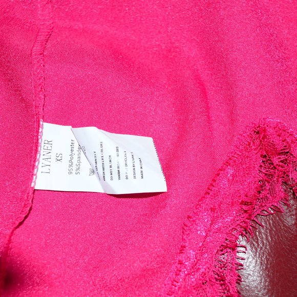 LYANER Women's Satin Lace Trim Split Slit satin skirt - Picture 10 of 11